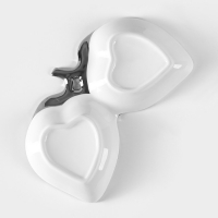 Менажница керамическая 2 ячейки &laquo;Клубника&raquo;, 24,5&times;18&times;3,5 см