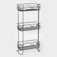 Полка прямоугольная 3-х ярусная, 12,5&times;66&times;29,5 см, цвет черный