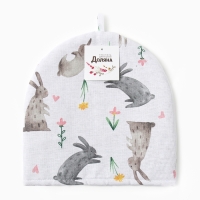 Грелка на чайник Доляна Fluffy bunnies 28х28см, 100% хл, 164г/м2 Грелка на чайник Доляна Fluffy bunnies 28х28см, 100% хл, 164г/м2