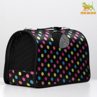 Сумка - переноска для животных "Горошек", чёрная, размер М, 40 х 21 х 27 см Сумка - переноска для животных "Горошек", чёрная, размер М, 40 х 21 х 27 см