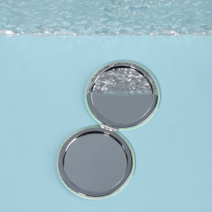 Зеркало складное &laquo;Крокодил&raquo;, d = 7,5 см, цвет жёлтый/зелёный