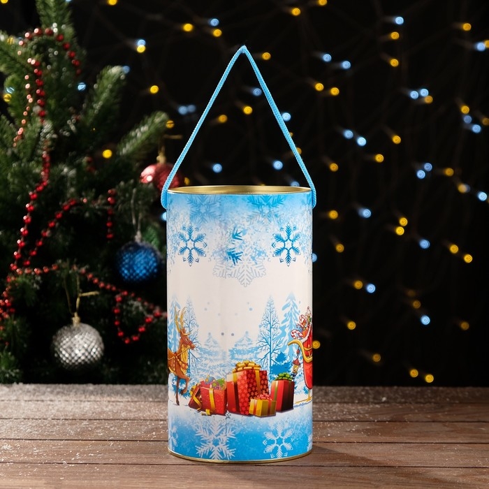 Новый год. Подарочная коробка, тубус &laquo;Тройка оленей&raquo; 120 х 220 мм (200 мм внутр. высота).