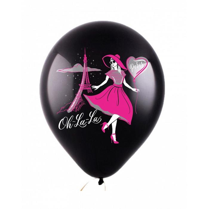 Шар латексный 12" &laquo;С ДР! Париж&raquo;, пастель, 2-сторонний, набор 100 шт., МИКС