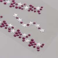 Наклейка пластик стразы "Чокер из звёзд" фиолетовый 11,6х18 см