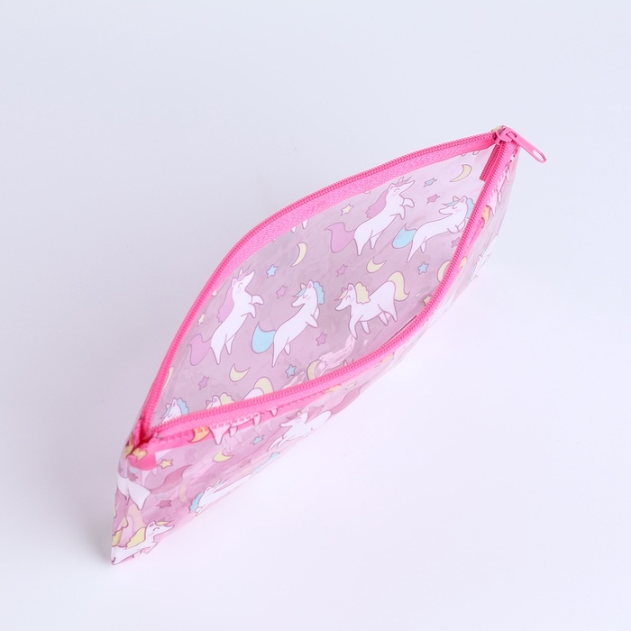 Косметичка-пенал Единороги, 20,5*0,5*9,5см, отд на молнии, розовый Косметичка-пенал Единороги, 20,5*0,5*9,5см, отд на молнии, розовый