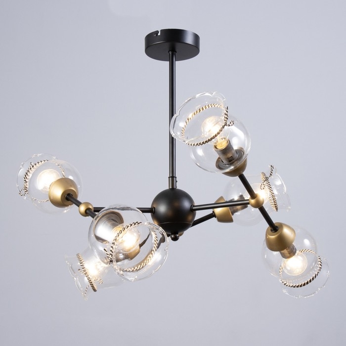 Основание для люстры лофт 6х60Вт Е14 черный Основание для люстры лофт 6х60Вт Е14 черный