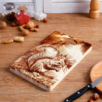 Доска из массива кедра &laquo;Бельчонок&raquo;, прямоугольная, 18 &times; 28 см