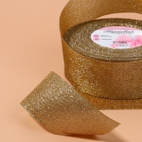 Лента парчовая, 40 мм, 23 &plusmn; 1 м, цвет бежевый №035