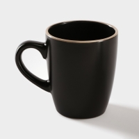 Кружка керамическая Доляна &laquo;Ваниль&raquo;, 350 мл, цвет чёрный