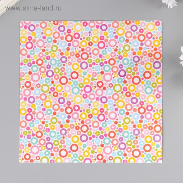 Цветная WASHI-бумага для декора "ЛЕТО",15х15см,самоклеящаяся набор 12 листов, 6 дизайнов