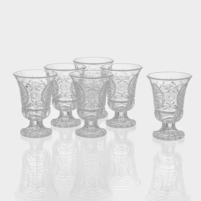 Набор рюмок стеклянных &laquo;Ледяная звезда&raquo;, 40 мл, 5,5&times;7,5 см, 6 шт