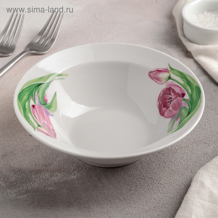 Миска &laquo;Розовые тюльпаны&raquo;, 300 мл, d=17 см, рисунок МИКС