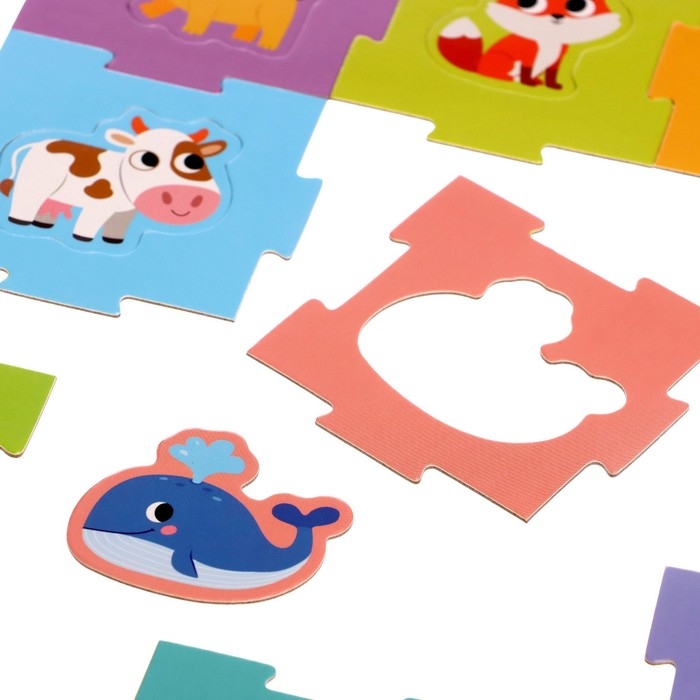 Пазлы в пластиковой упаковке &laquo;Весёлые зверята&raquo;, 18 деталей