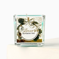 Новогодняя свеча в стакане «Новый год: Время чудес и волшебства», аромат еловые шишки Новогодняя свеча в стакане «Новый год: Время чудес и волшебства», аромат еловые шишки