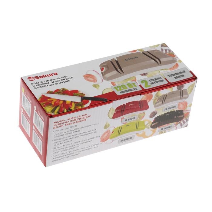 Точилка для ножей Sakura SA-6604GR, электрическая, 120 Вт, зелёная