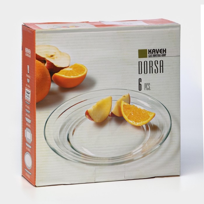 Набор стеклянных тарелок DORSA, d=19 см, 6 шт Набор стеклянных тарелок DORSA, d=19 см, 6 шт