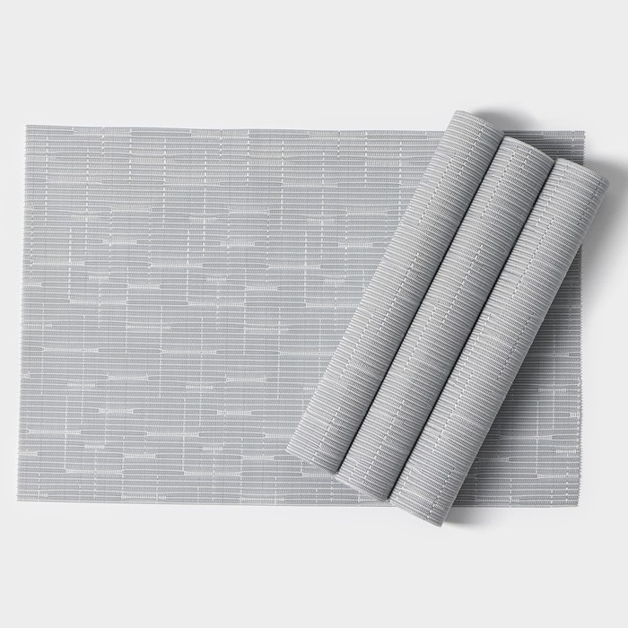 Салфетки сервировочные на стол Доляна &laquo;Шер&raquo;, 4 шт, 30&times;45 см, цвет серый