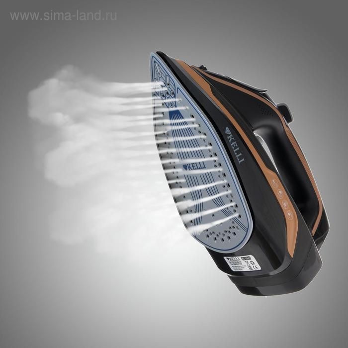 Утюг KELLI KL-1645, 2600 Вт, керамическая подошва, беспроводной, 320 мл, черный Утюг KELLI KL-1645, 2600 Вт, керамическая подошва, беспроводной, 320 мл, черный