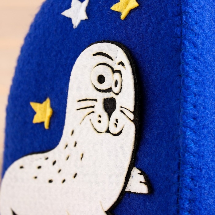 Шапка для бани с аппликацией Шапка для бани с аппликацией "Игривый Тюлень"