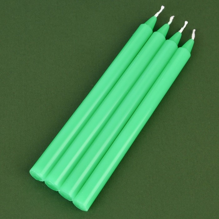 Новогодние восковые свечи «Новый год: Верь в чудеса», набор 4 шт., зеленые, 15 х 1 х 1 см. Новогодние восковые свечи «Новый год: Верь в чудеса», набор 4 шт., зеленые, 15 х 1 х 1 см.