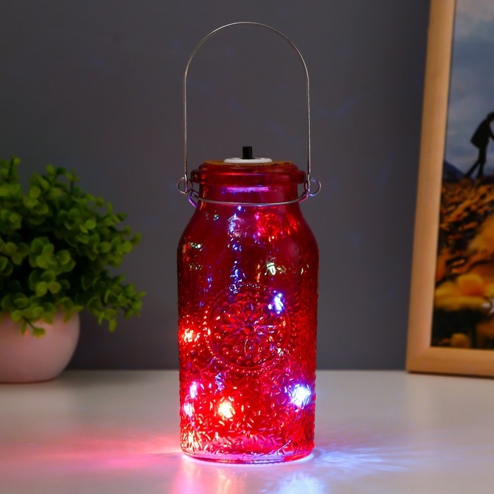 Ночник "Деллос" LED от батареек красный 7х7х17,5 см RISALUX