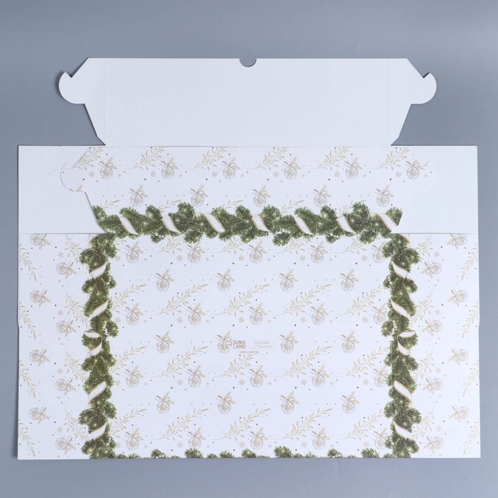 Коробка складная на 12 капкейков с окном &laquo;С Новым годом!&raquo; 32,8 х 25,6 х 10 см, Новый год