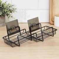 Полка на липучке Доляна, 31&times;11&times;6 см, цвет чёрный