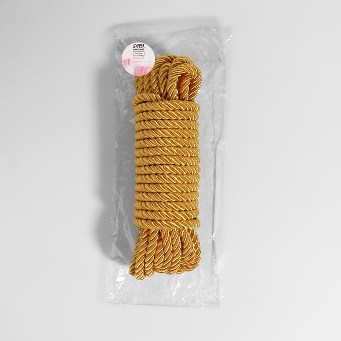 Шнур витой, d = 10 мм, 9 &plusmn; 1 м, цвет золотой