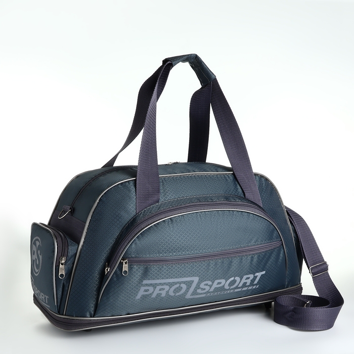 Сумка спортивная на молнии, с увеличением, 4 наружных кармана, длинный ремень, большой размер, цвет серый Сумка спортивная на молнии, с увеличением, 4 наружных кармана, длинный ремень, большой размер, цвет серый