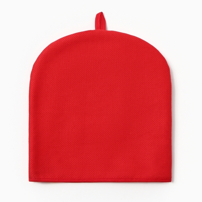 Новый год.Грелка на чайник Этель Home collection red 28х28см, 61%лён, 39%хл