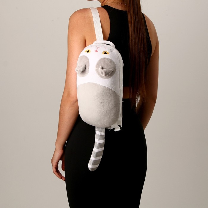 Рюкзак детский плюшевый для девочки &laquo;Кот&raquo;, 30 х 7 х 20 см