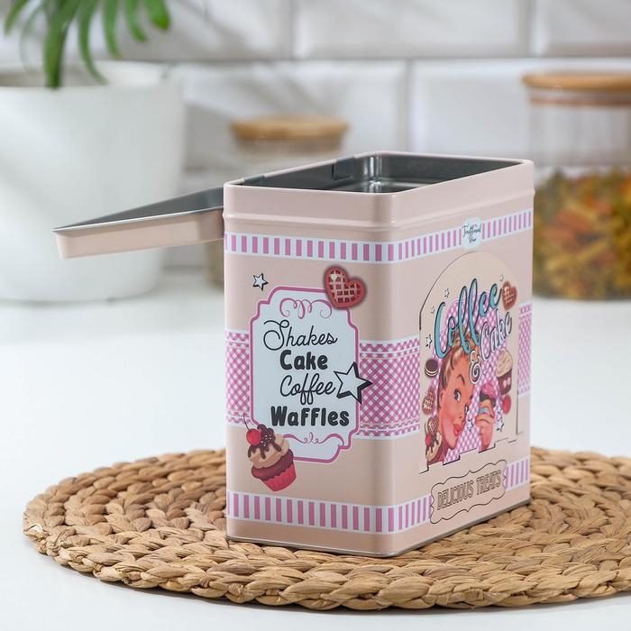 Банка для сыпучих продуктов Cake, 16×9,5×17,5 см, с окошком, цвет розовый Банка для сыпучих продуктов Cake, 16×9,5×17,5 см, с окошком, цвет розовый