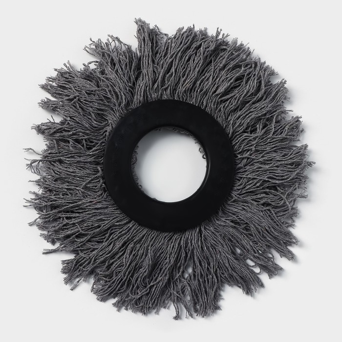 Насадка для швабры с отжимом - центрифугой, хлопок, 15,6&times;2 см, цвет серый