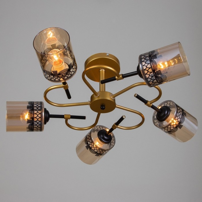 Люстра Люстра "Марси" 5хЕ27 40Вт черно-золотой 60х60х27 см BayerLux