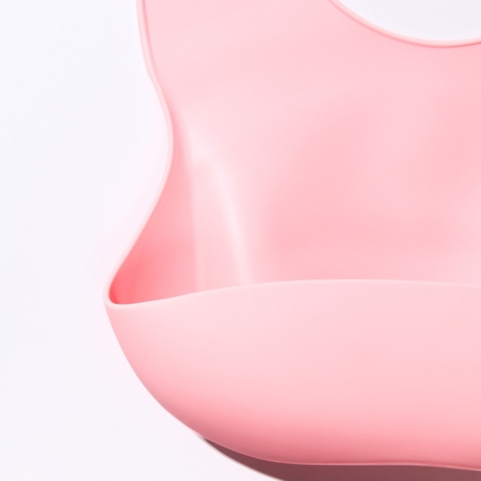 Нагрудник для кормления силиконовый с карманом, цвет розовый Нагрудник для кормления силиконовый с карманом, цвет розовый