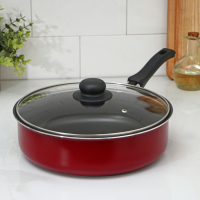 Сотейник &laquo;Эксперт&raquo;, 3,5 л, d=26 см, пластиковая ручка, стеклянная крышка, антипригарное покрытие, цвет бордовый