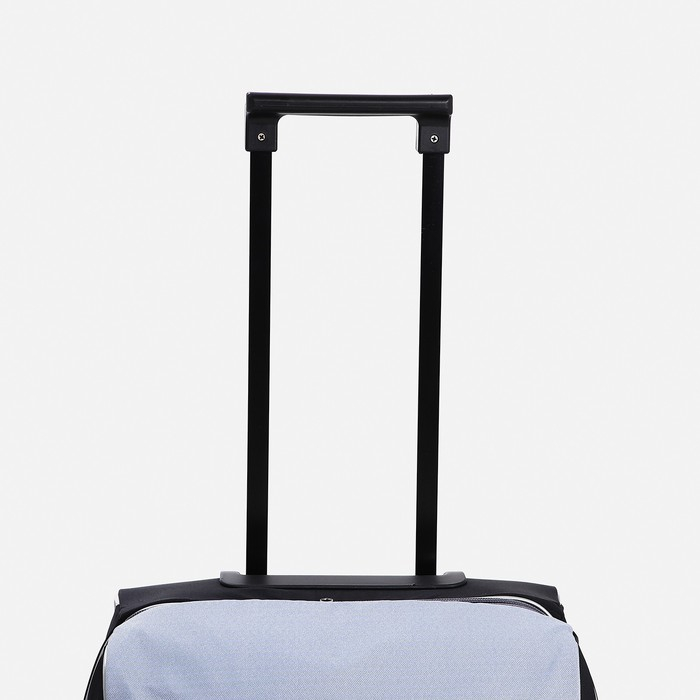 Чемодан малый 37 л (S) с сумкой, отдел на молнии, с расширением, с расширением, цвет чёрный