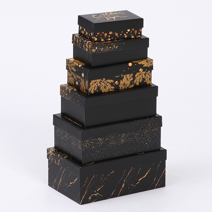 Набор коробок подарочных 15 в 1 &laquo;Winter&raquo;, 12 х 7 х 4 см - 46,6 х 35,2 х 17.5 см, Новый год