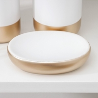 Наборы аксессуаров для ванной комнаты &laquo;Руж&raquo;, 3 предмета (дозатор для мыла 290 мл, мыльница, стакан 300 мл), цвет белый