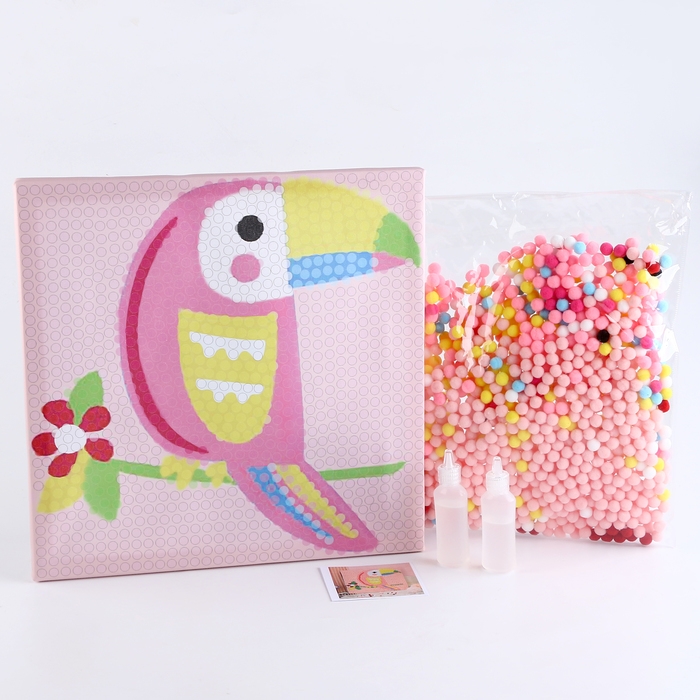 Аппликация помпошками &laquo;Тукан&raquo;, размер &mdash; 30 &times; 30 см, клей 30 мл