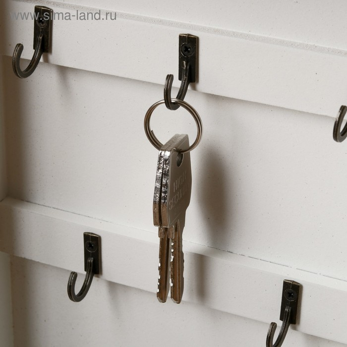 Ключница дерево 5 крючков "Ключи. Любовь" 26х19х6 см