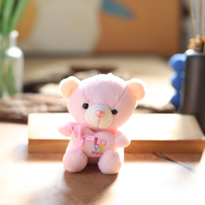 Мягкая игрушка &laquo;Медведь с сердцем&raquo;, на брелоке, 12 см, цвет МИКС