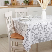 Клеёнка на стол Доляна &laquo;Авангард&raquo;, на нетканой основ, ширина 137 см, толщина 0,2 мм, рулон 20 м, цвет белый