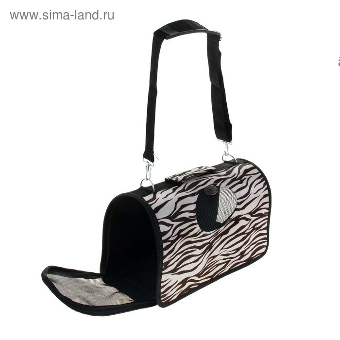 Сумка-переноска для животных "Белый тигр", размер S, 37,5 х 17 х 22 см