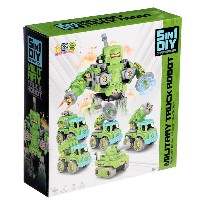 Конструктор винтовой &laquo;Робот военный&raquo;, 5 в 1