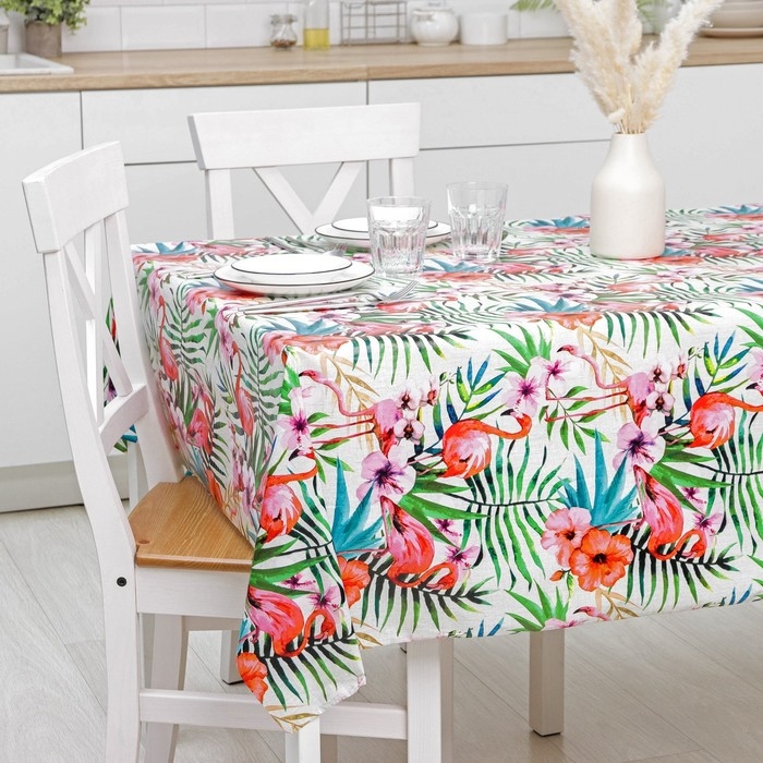 Клеёнка на стол на нетканой основе Доляна &laquo;Фламинго&raquo;, рулон 20 метров, ширина 137 см, общая толщина 0,2 мм