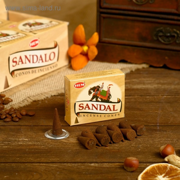 Благовония Благовония "HEM" 10 конусов Sandalo Cones