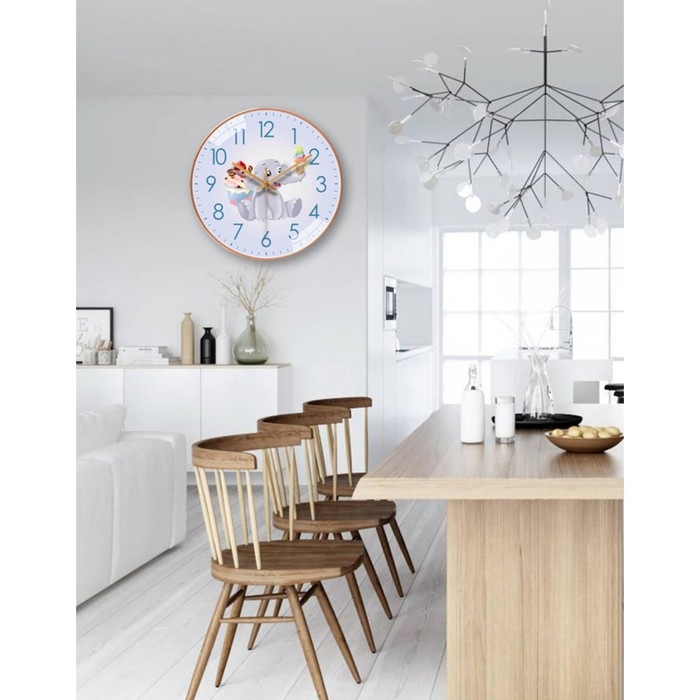 Детские настенные часы Детские настенные часы "Слон", плавный ход, d-30 см