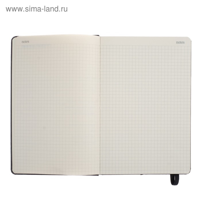 Бизнес-блокнот А5, 100 листов Megapolis Journal, искусственная кожа, тонированный блок, на резинке, чёрный