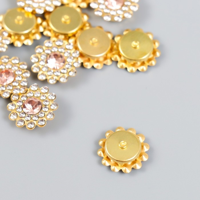 Декор для творчества пластик Декор для творчества пластик "Цветок-солнце сиреневый" набор 12 шт 1,4х1,4 см,